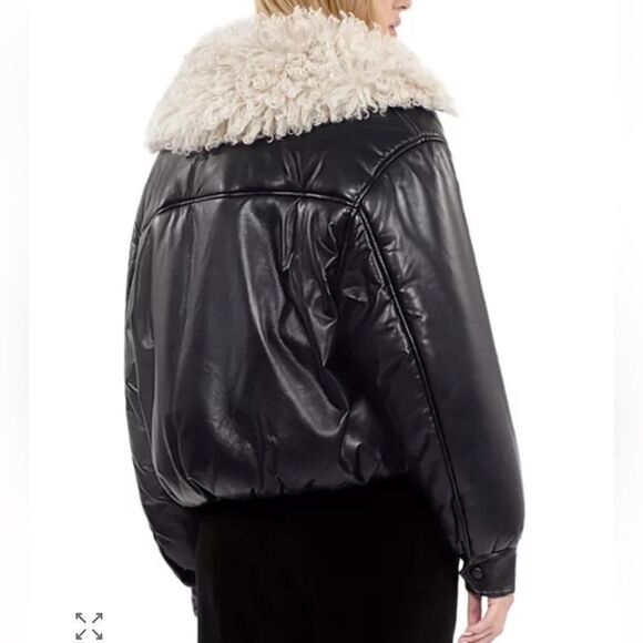 $715 THE KOOPLES Faux Leather Puffer Jacket NWT LARGE - Picture 6 of 13